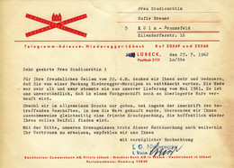Lübeck 1962 Deko Farbige Rechnung " Niederegger Marzipan " - Alimentaire