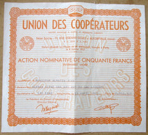 ACTION 50 CINQUANTE FRANCS UNION DES COOPERATEURS COOP ALFORTVILLE SEINE - Autres & Non Classés