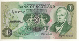 SCOTLAND  1 Pound    Bank Of Scotland  P111f   Dated 12th December, 1985  (Sir. Walter Scott+sailing Ship On Back) - 1 Pond