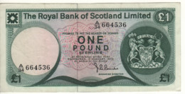 SCOTLAND  1 Pound  The Royal Bank Of Scotland  P336a  Dated 5 January 1972   Edinburgh Castle - 1 Pond