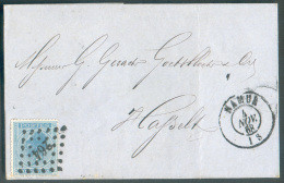 N°18 - 20 Centimes Bleu Obl. LP. 264 Sur Lettre De NAMUR Le 4 Nov.  1868 Vers Hasselt.  - 8962 - 1865-1866 Perfil Izquierdo