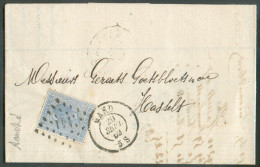 N°18 - 20 Centimes Bleu Obl. LP. 141  Sur Lettre De GAND Le 20 Septembre 1869 Vers Hasselt.  - 8953 - 1865-1866 Perfil Izquierdo