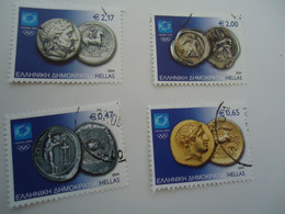 GREECE USED STAMPS  SET  2004 OLYMPIC GAMES  ATHENS   COINS ATHLETES - Zomer 2004: Athene - Paralympics