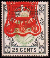 1900-1913. HONG KONG. Edward VII. STAMP DUTY. 25 CENTS. () - JF420521 - Stempelmarke Als Postmarke Verwendet