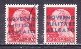 1943 OCCUPAZIONE NAPOLI GOVERNO MILITARE ALLEATO 20 C. NUOVO MNH E USATO - Anglo-Amerik. Bez.: Naples