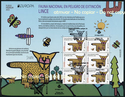 ESPAÑA SPAIN (2021) EUROPA - Lince Ibérico (Lynx Pardinus) Endangered Fauna En Peligro, Sheet - First Day Postmark - Blocks & Sheetlets & Panes