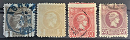 GREECE 1889/95 - MLH/canceled - Sc# 107, 108, 111a, 113 - Gebraucht