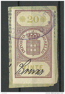 PORTUGAL Ca 1870 Fiscal Revenue Stamp Imposto Do Sello Steuermarke 20 Reis O - Used Stamps