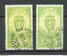 NORWAY Norwegen O 1973 Stempelmarken Documentary Stamps, 2 Different Color Shades 1 Kr O - Revenue Stamps