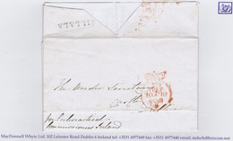 Ireland Mayo Government FREE 1838 Cover Black KILLALA To Dublin, Red Crowned FREE 10 OC 1838 Ecclesiastical Commissioner - Préphilatélie