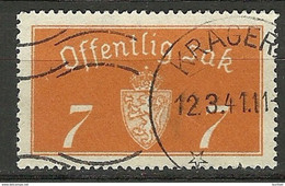 NORWAY Norwegen 1933 Dienstmarke Michel 11 O - Fiscales