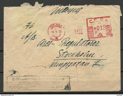 RUSSLAND RUSSIA 1933 Meter Marking Cover O Moskva To Sweden Stokholm - Storia Postale