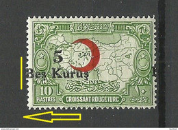 TÜRKEI Turkey 1932/34 Michel 26 Charity Roter Halbmond Variety ERROR Abart Shifted OPT MNH - Unused Stamps
