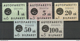 FINLAND FINNLAND 1949/1950 Autopaketti Auto-Paketmarken Michel 1 - 5 * - Colis Postaux