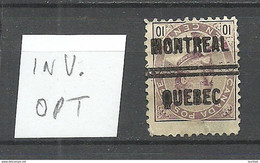 Canada Kanada 1903 Michel 81 King Edward VII ERROR INVERTED Pre-cancel Variety (*) - Préoblitérés