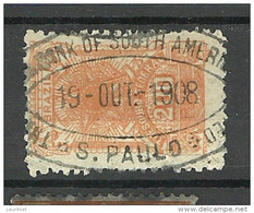 BRAZIL Brazilia O 1908 Revenue Tax Stamp 2000 Reis O - Dienstzegels