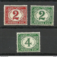 EGYPT 1921 Michel 20 - 21 & 23 Postage Due * - Neufs