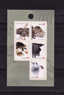 2016 Canada Fauna Bird Puffin Grouse Crow Owl Ptarmigan Full Pane Of 5 From Booklet MNH - Pages De Carnets