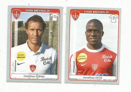 Sticker ,vignette , PANINI , FOOT 2011-12 , STADE BRESTOIS 29 , LOT DE 2 VIGNETTES - Edition Française