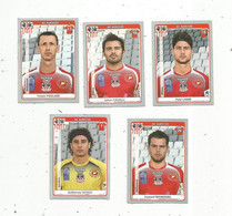 Sticker ,vignette , PANINI , FOOT 2011-12 , AC AJACCIO , LOT DE 5 VIGNETTES - French Edition