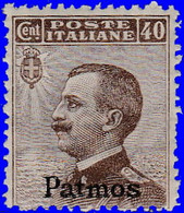 Égée Patmo 1912. ~  YT 7* - 40 C. Victor Emmanuel III - Ägäis (Patmo)