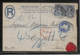 Grande Bretagne - Entiers Postaux Pour Constantinople - Stamped Stationery, Airletters & Aerogrammes