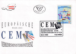 A8203- EUROPEAN CONFERENCE OF THE MINISTERS FOR TRANSPORT 1995  REPUBLIC OESTERREICH USED STAMP ON COVER AUSTRIA - Brieven En Documenten