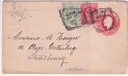 GB - 1905 - EDWARD VII - ENVELOPPE ENTIER => STRASBOURG - Storia Postale