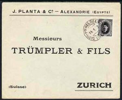 Egypt 1927 Ship Cover To Zurich, Switzerland Bearing Fuad 2m Cancelled By Lloyd Triestino Steamboat HELOUAN Date Stamp O - Neufs