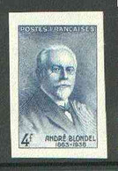 France 1942 André Blondel (Physicist) U/m Imperf Single In Issued Colour, Yv 551 - Other & Unclassified