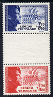 France 1942 Tricolour Legion Set Of 2 In Se-tenant Gutter Pair U/m As SG 769-70 - Sonstige & Ohne Zuordnung