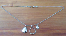 FOSSIL - Collier En Métal Argenté Orné De 3 Pendentifs Goutte - Longueur Max : 55 Cm - Necklaces/Chains