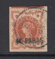 British Levant (GB Offices In Turkey), Scott 6 (SG 7), Used Piece (signed Thier) - Levant Britannique