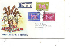 Malaisie ( FDC De 1963 Voyagé En Recommandé De KualaLumpur  Vers Singapour à Voir) - Federation Of Malaya