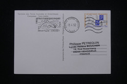 T.A.A.F. - Entier Postal Illustré Pour La France En 1992 - L 99910 - Entiers Postaux