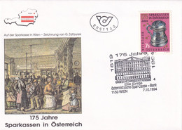 A8423- ERSTTAG, 175YEARS SAVINGS BANKS IN AUSTRIA,REPUBLIK OESTERREICH 1994  USED STAMP ON COVER - Brieven En Documenten