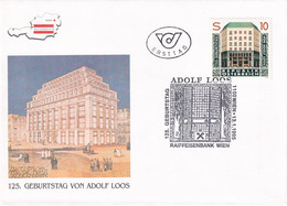 A8431- ERSTTAG,ADOLF LOOS AUSTRIAN ARCHITECT BUILDINGS, REPUBLIK OESTERREICH 1995 WIEN USED STAMP ON COVER - Storia Postale
