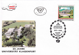 A8436- 25TH FOUNDING ANNIVERSARY OF THE UNIVERSITY OF KLAGENFURT REPUBLIK OESTERREICH 1995 USED STAMP ON COVER - Covers & Documents