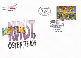 A8450- ERSTTAG, THE MODERN ART REINHARD ARTBERG REPUBLIK OESTERREICH 1996 WIEN USED STAMP ON COVER - Storia Postale