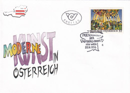 A8450- ERSTTAG, THE MODERN ART REINHARD ARTBERG REPUBLIK OESTERREICH 1996 WIEN USED STAMP ON COVER - Brieven En Documenten