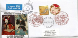 2021 Japan Tradition & Culture Serie, Letter From Tokyo, Sent To Andorra, With Arrival Postmark - Lettres & Documents