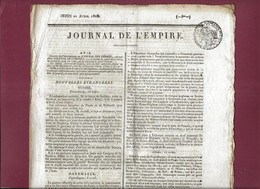 110621 - Document NAPOLEON Ier -  JOURNAL DE L'EMPIRE 21 Avril 1808 Nouvelles RUSSIE DANEMARK AUTRICHE ITALIE - 1800 - 1849