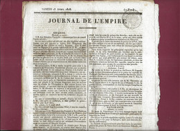 110621 - Document NAPOLEON Ier JOURNAL DE L'EMPIRE 23 Avril 1808 Nouvelles ESPAGNE PORTUGAL DANEMARK - 1800 - 1849