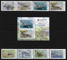 GUERNSEY -EUROPA 2021 -" FAUNA NACIONAL EN PELIGRO - ENDANGERED NATIONAL WILDLIFE"-  SERIE De 8 V.- N + HOJITA BLOQUE - 2021