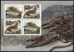 LIECHTENSTEIN  -EUROPA 2021-" FAUNA NACIONAL EN PELIGRO - ENDANGERED NATIONAL WILDLIFE"- SHEET Of TWO SETS MINT - 2021