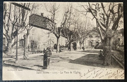 CPA MARSEILLE SAINT JEROME PLACE DE L'EGLISE (13 Bouches Du Rhône ) 1904 Animée HOMMES FEMMES FONTAINE - Saint Barnabé, Saint Julien, Montolivet