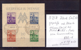 SBZ Block 5 X I Sonder Stempel Geprüft  Mit Abart Auf Michel No 165 - Non Classificati