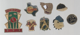 PINS PIN'S SPORT BASEBALL 730 GANT CASQUETTE CHIEN HOWZAT RANGERS JOS GABRIEL LANGLEY  LOT 8 PINS - Honkbal