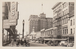 Spokane Washington, Downtown Street Scene, Business Signs, C1940s Vintage Ellis #5402 Real Photo Postcard - Spokane