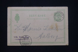 DANEMARK - Entier Postal De Copenhague Pour Aalborg En 1892 - L 100097 - Interi Postali